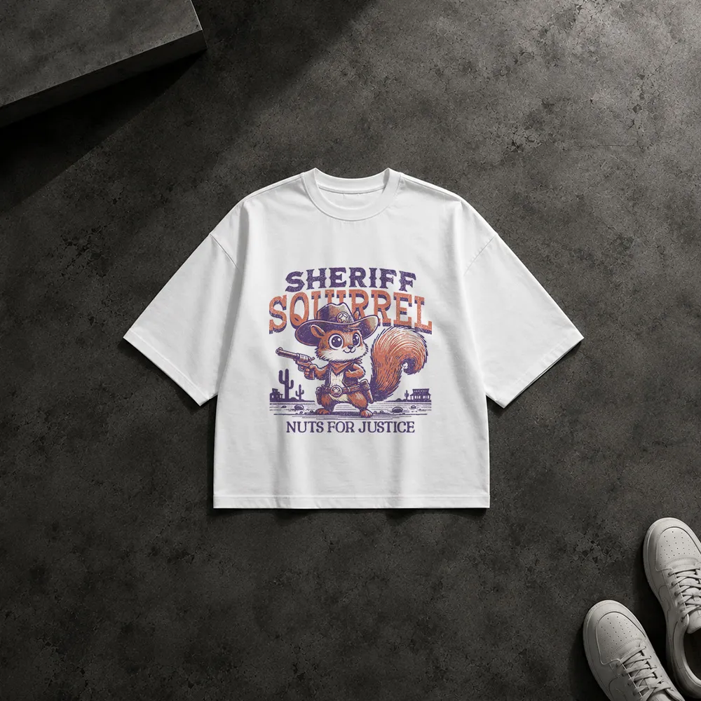 تیشرت باکسی سنجاب طرح شریف کابوی (Sheriff Squirrel)
