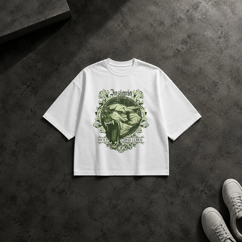 تیشرت باکسی جمجمه گرگ طرح نشان (Insignia Wolf)