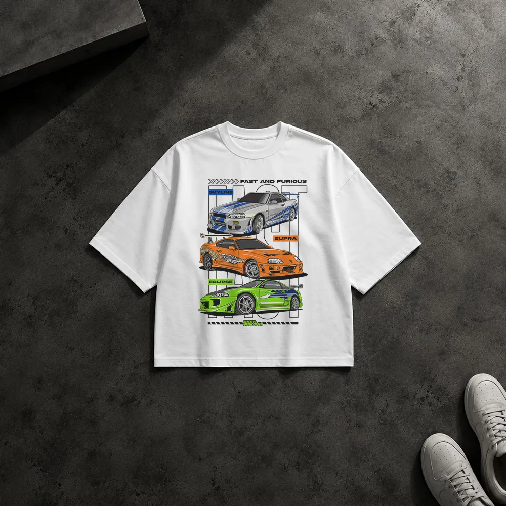 تیشرت باکسی ماشین طرح Fast and Furious
