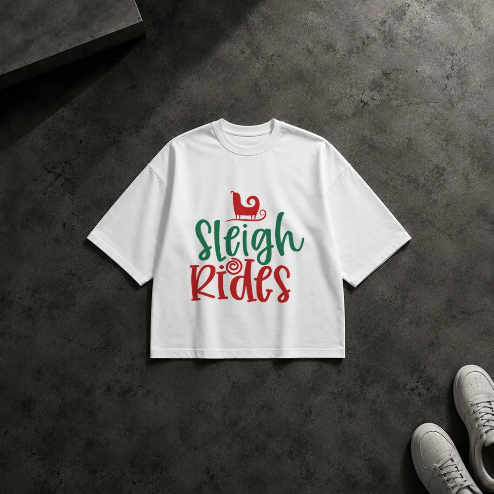 تیشرت باکسی کریسمس طرح Sleigh Rides
