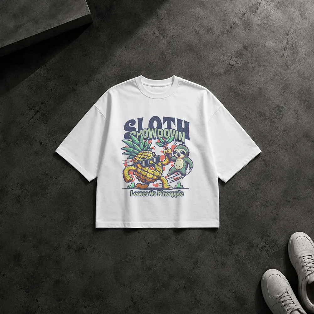 تیشرت باکسی تنبل طرح Sloth Showdown