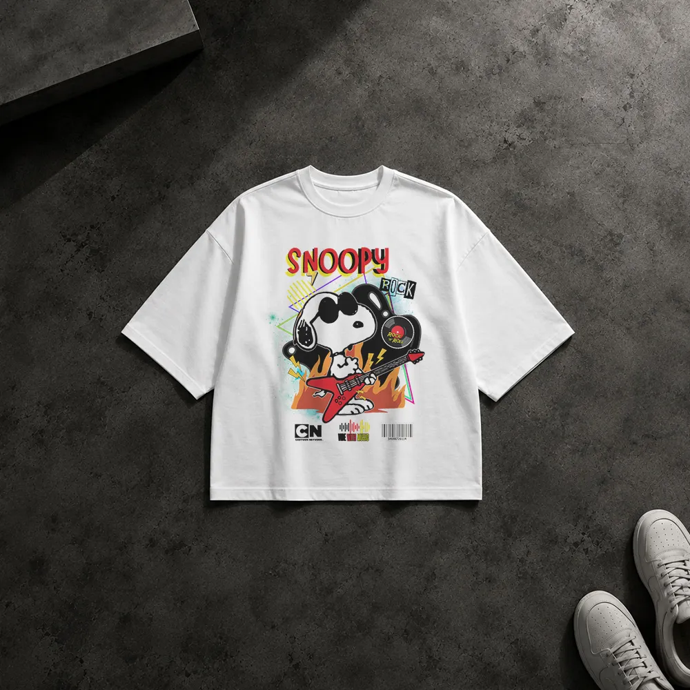 تیشرت باکسی اسنوپی طرح گیتار (Snoopy)