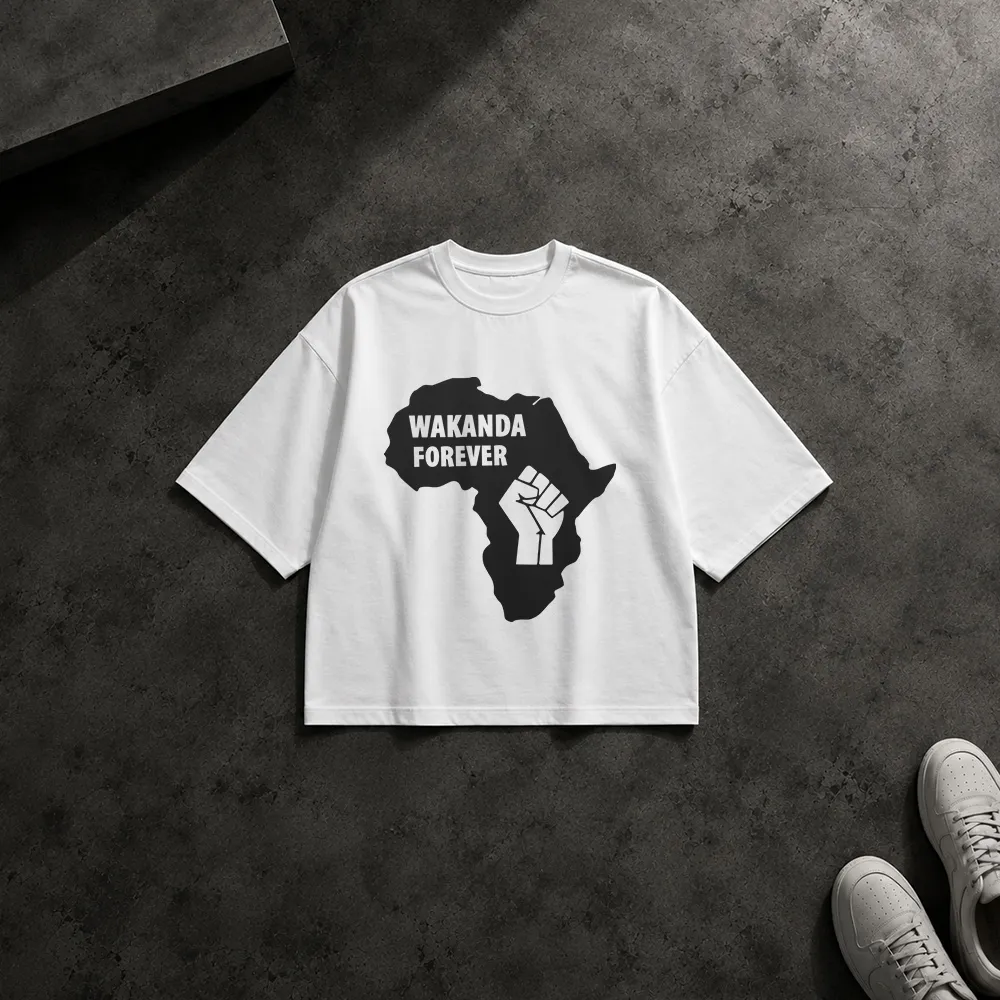 تیشرت باکسی مارول طرح Wakanda Forever نقشه آفریقا