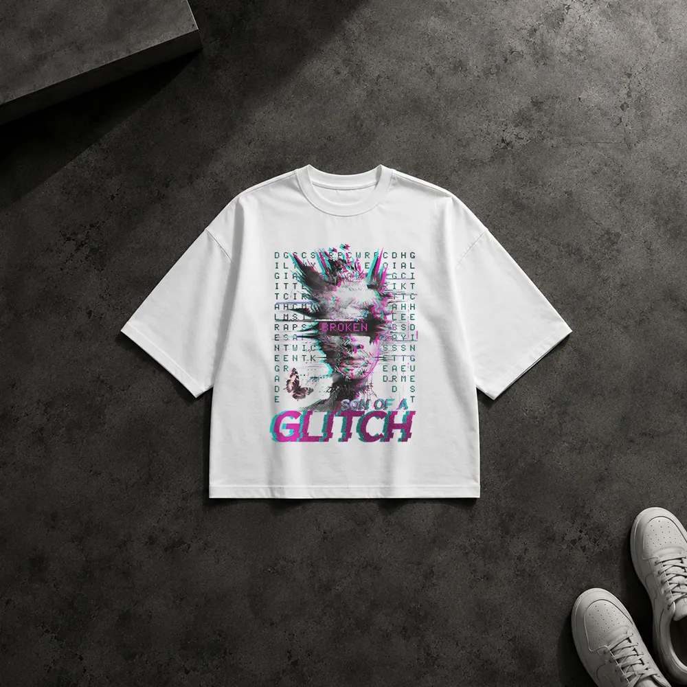 تیشرت باکسی طرح گلیچ Glitch