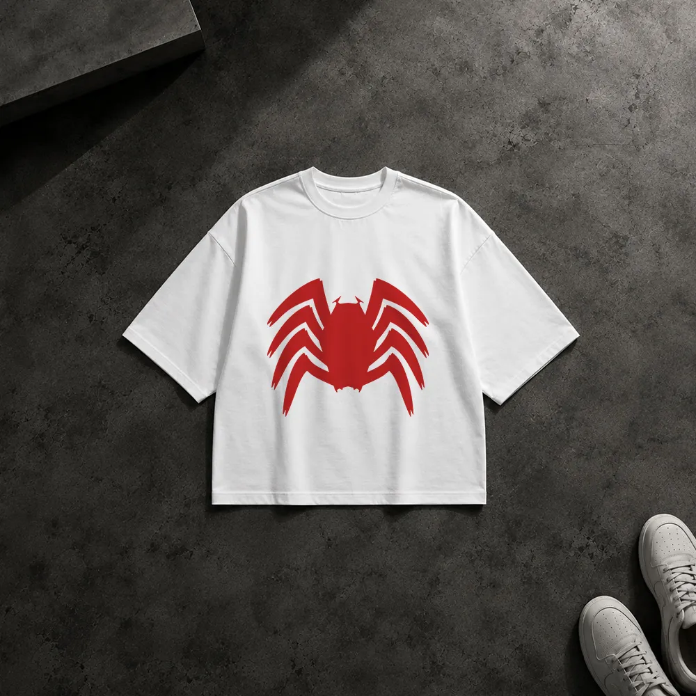 تیشرت باکسی مرد عنکبوتی طرح لوگو عنکبوت قرمز (Spider-Man)