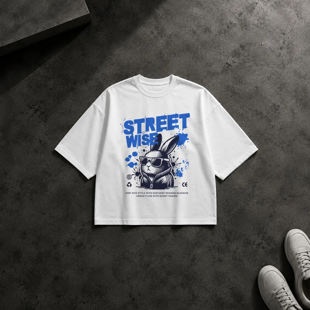 تیشرت باکسی خرگوش طرح استریت وایز (Street Wise)
