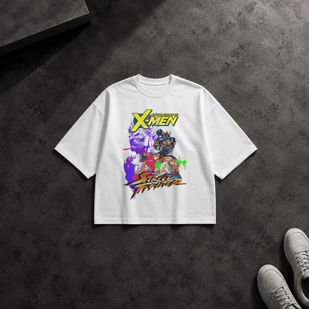 تیشرت باکسی طرح ترکیبی استریت فایتر (Street Fighter)