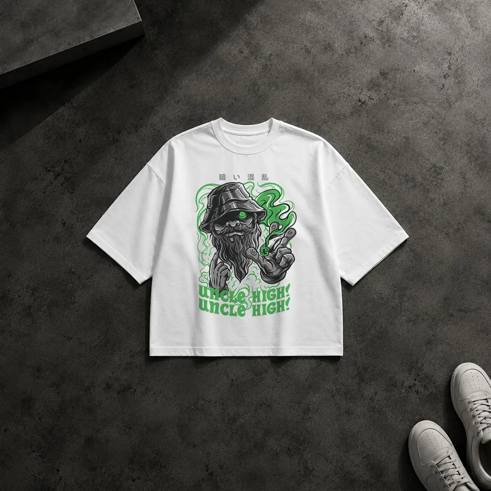 تیشرت باکسی طرح جادوگر سیگاری Uncle High