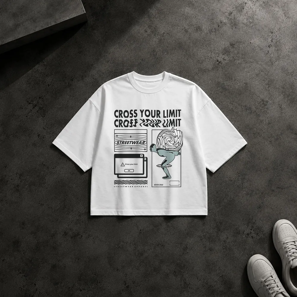 تیشرت باکسی انگیزشی Cross Your Limit