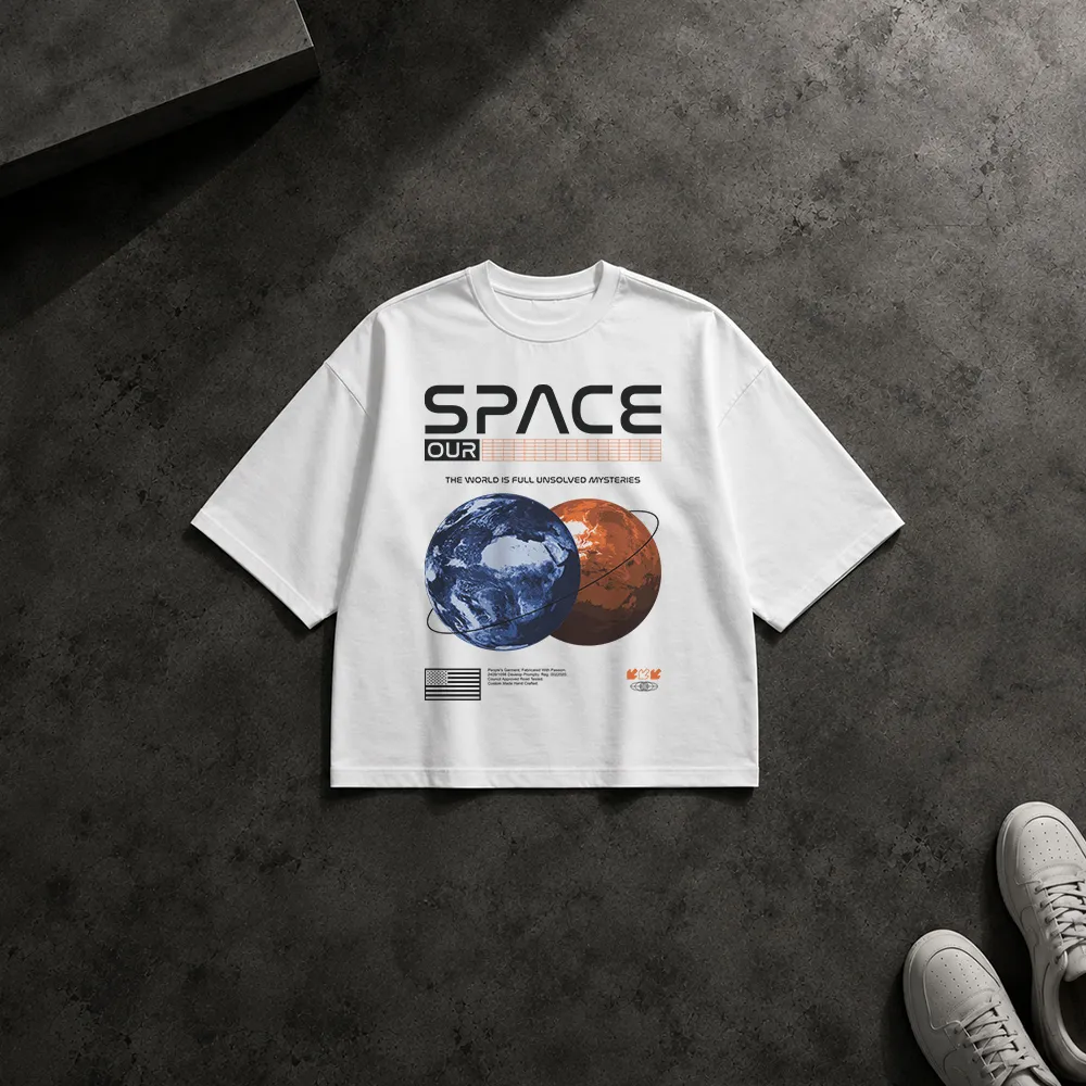 تیشرت باکسی طرح زمین و مریخ Our Space