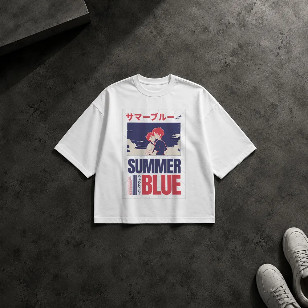 تیشرت باکسی طرح تودوروکی Summer Blue