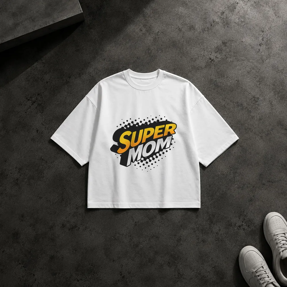 تیشرت باکسی طرح قهرمان Super Mom کد 29066