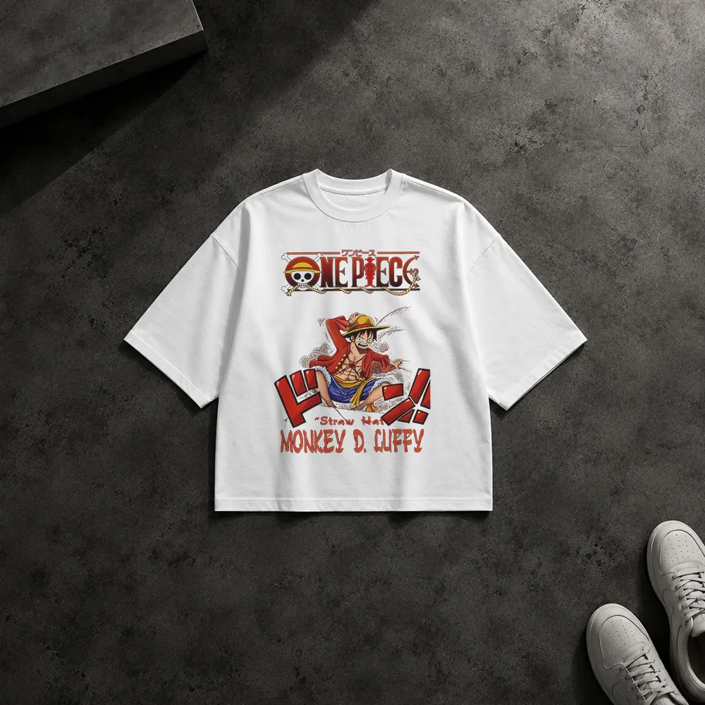 تیشرت باکسی انیمه وان پیس طرح مانکی دی لوفی (Luffy)