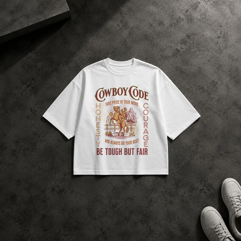 تیشرت باکسی طرح The Cowboy Code