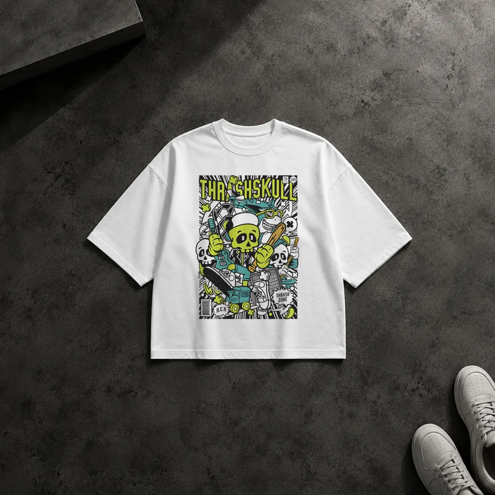 تیشرت باکسی طرح THRASH ZONE B.C.H O 0