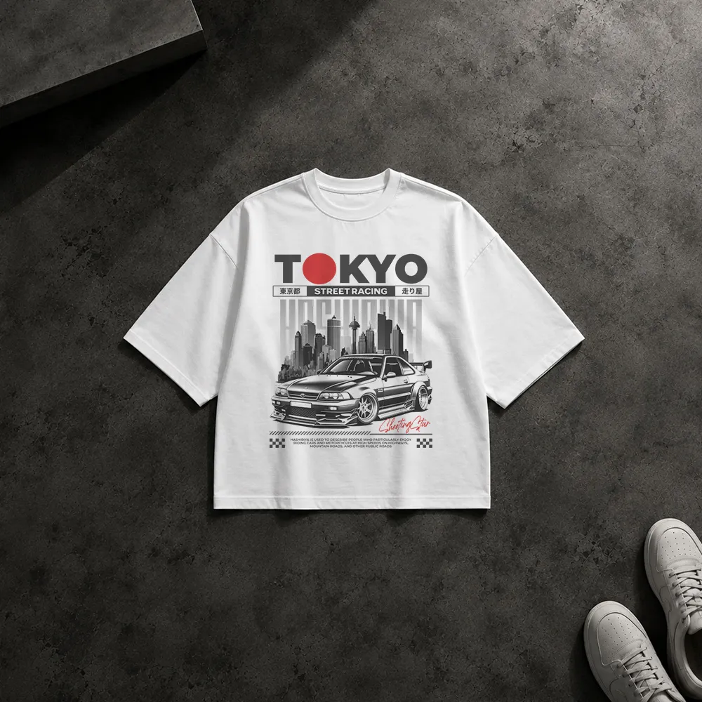 تیشرت باکسی طرح Tokyo Street Racing