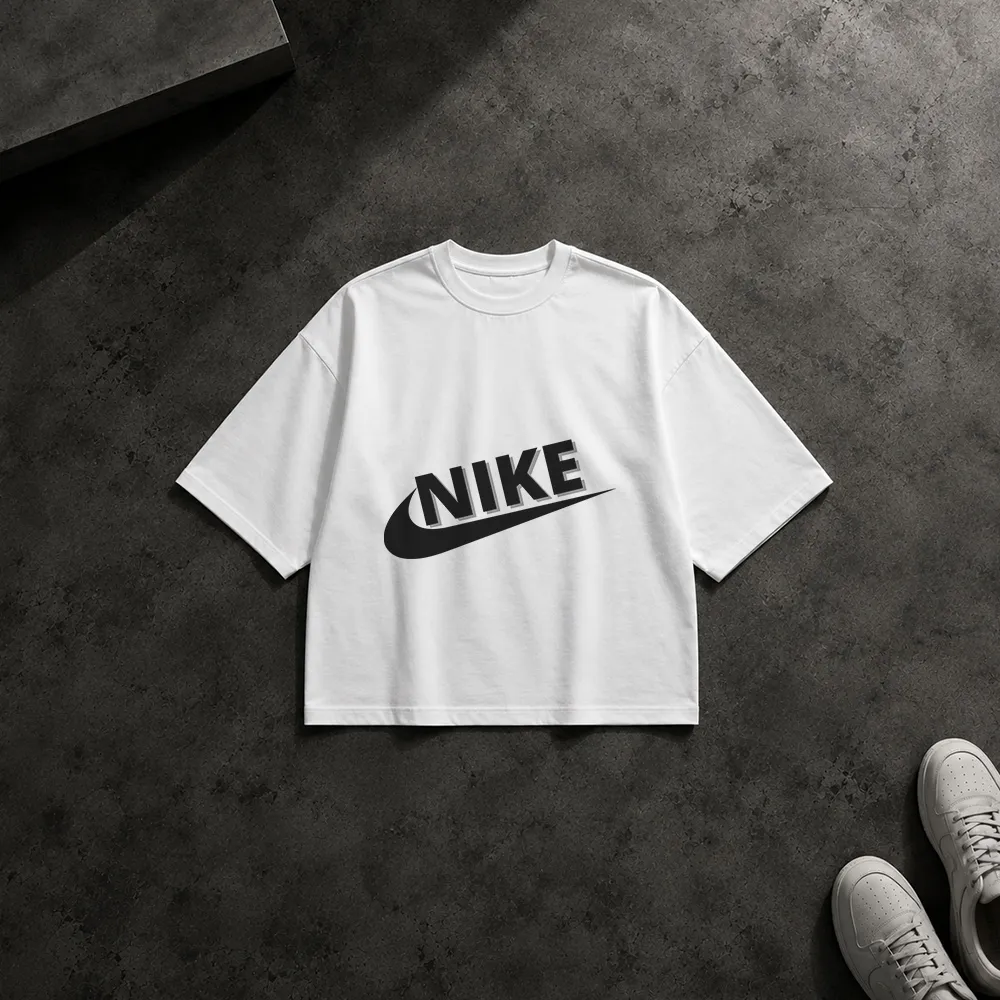 تیشرت باکسی نایکی طرح لوگوی کلاسیک مشکی (Nike)