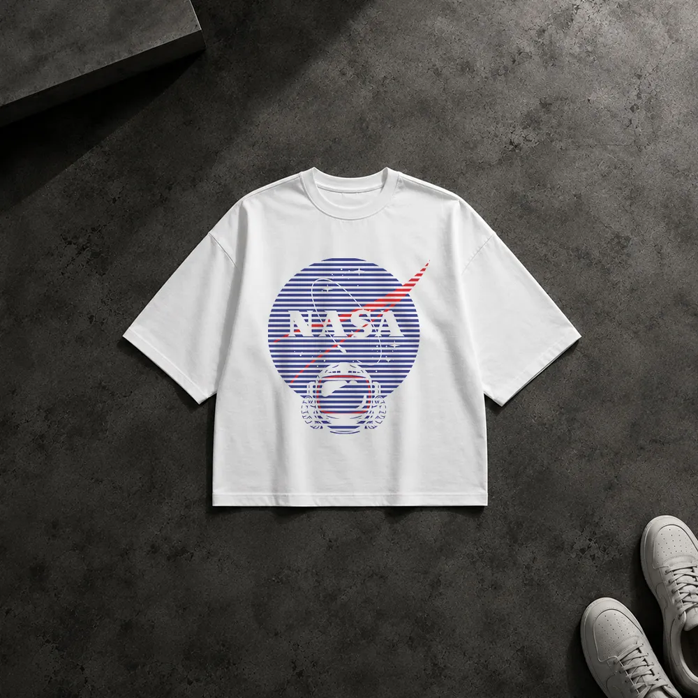 تیشرت باکسی طرح لوگوی خطی NASA