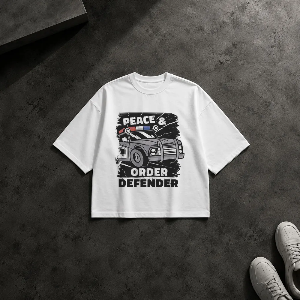 تیشرت باکسی طرح پلیس مدافع صلح و نظم