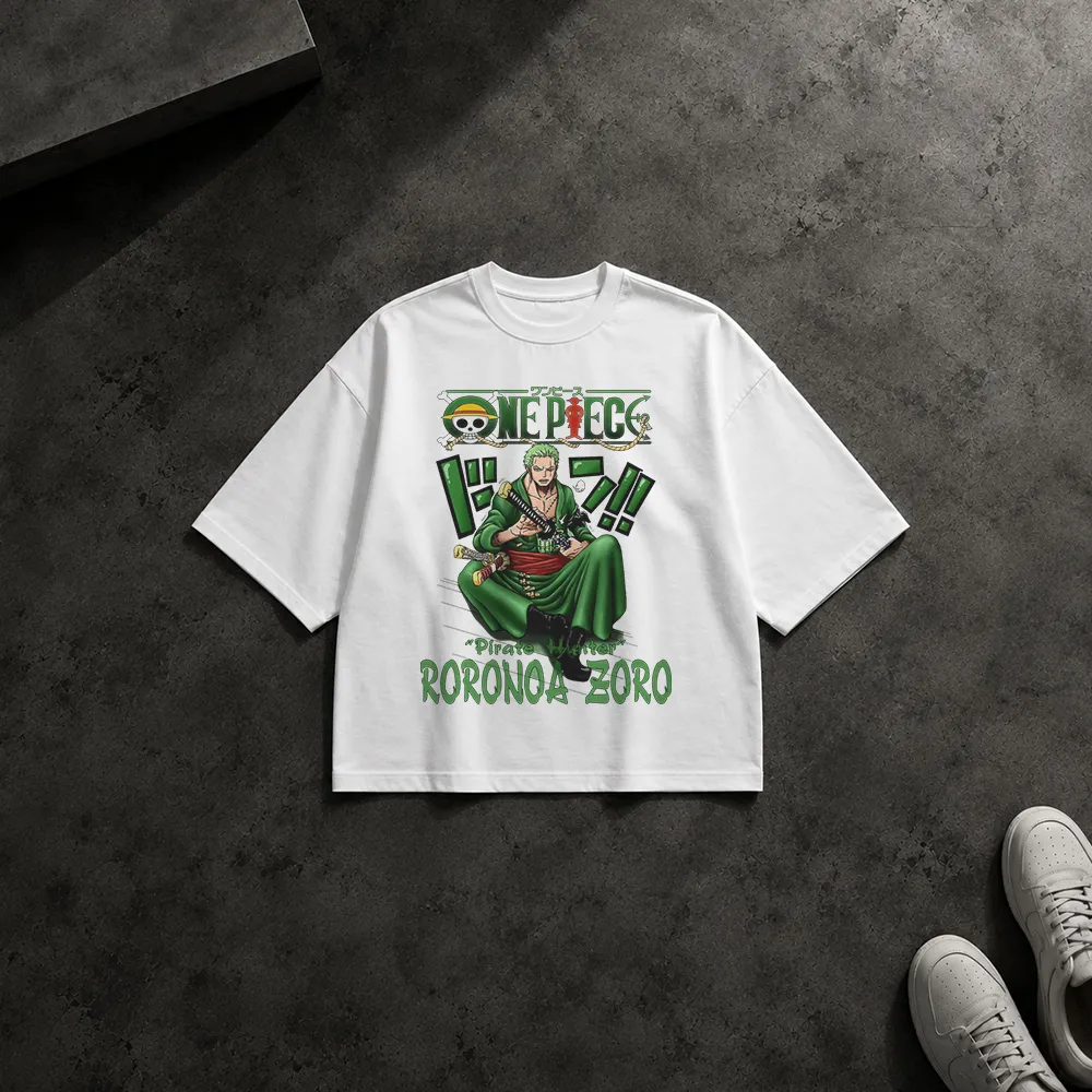 تیشرت باکسی انیمه وان پیس طرح زورو (Roronoa Zoro)