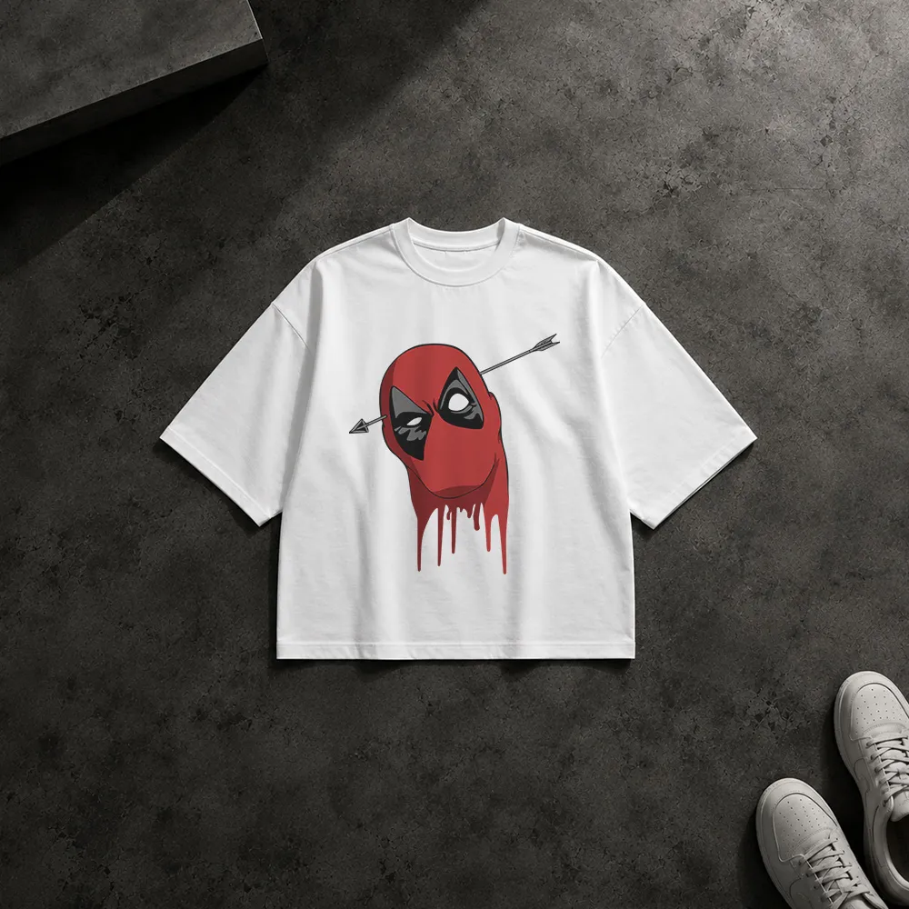 تیشرت باکسی ددپول طرح سر با تیر (Deadpool)