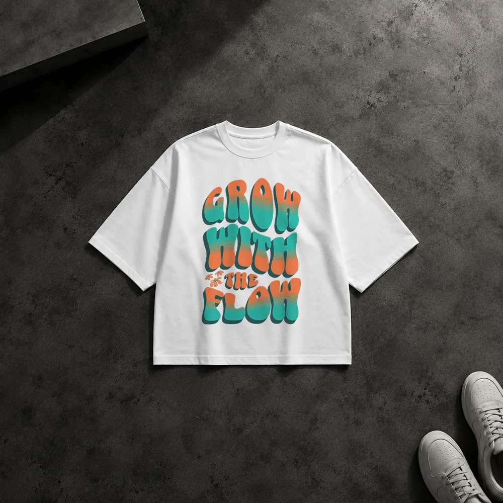 تیشرت باکسی تایپوگرافی Grow With the Flow