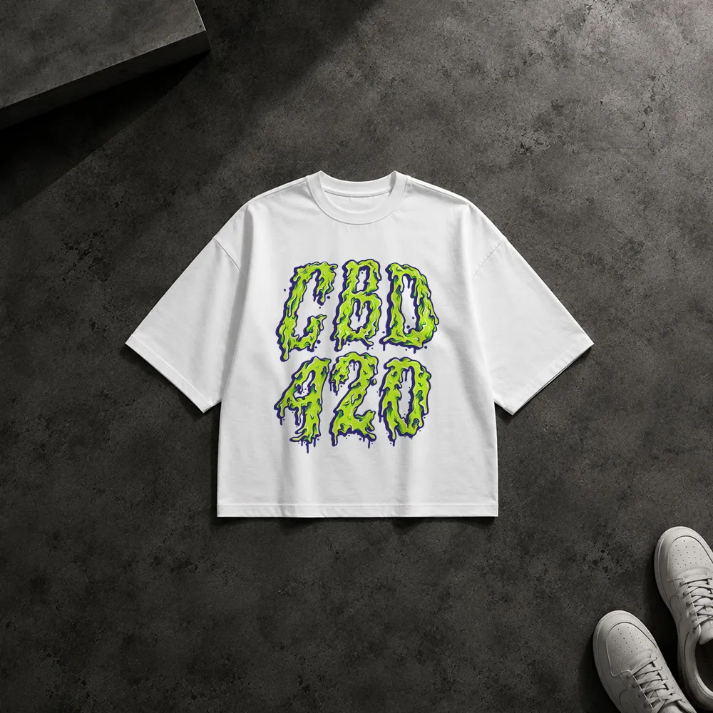 تیشرت باکسی تایپوگرافی CBD 420