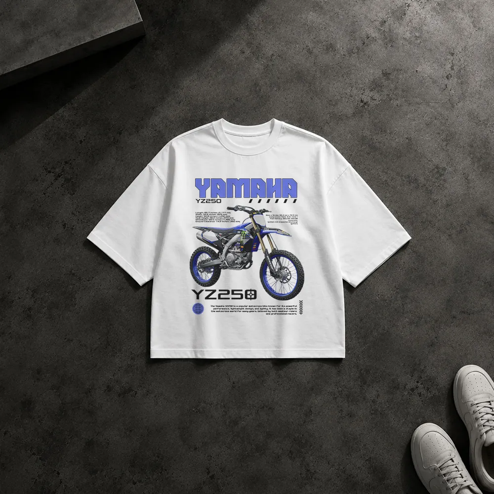 تیشرت باکسی طرح موتور کراس یاماها YZ250