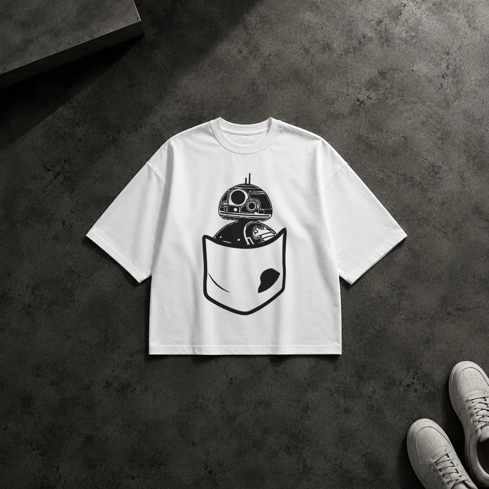تیشرت باکسی جنگ ستارگان طرح بی‌بی‌۸ جیبی (BB-8)