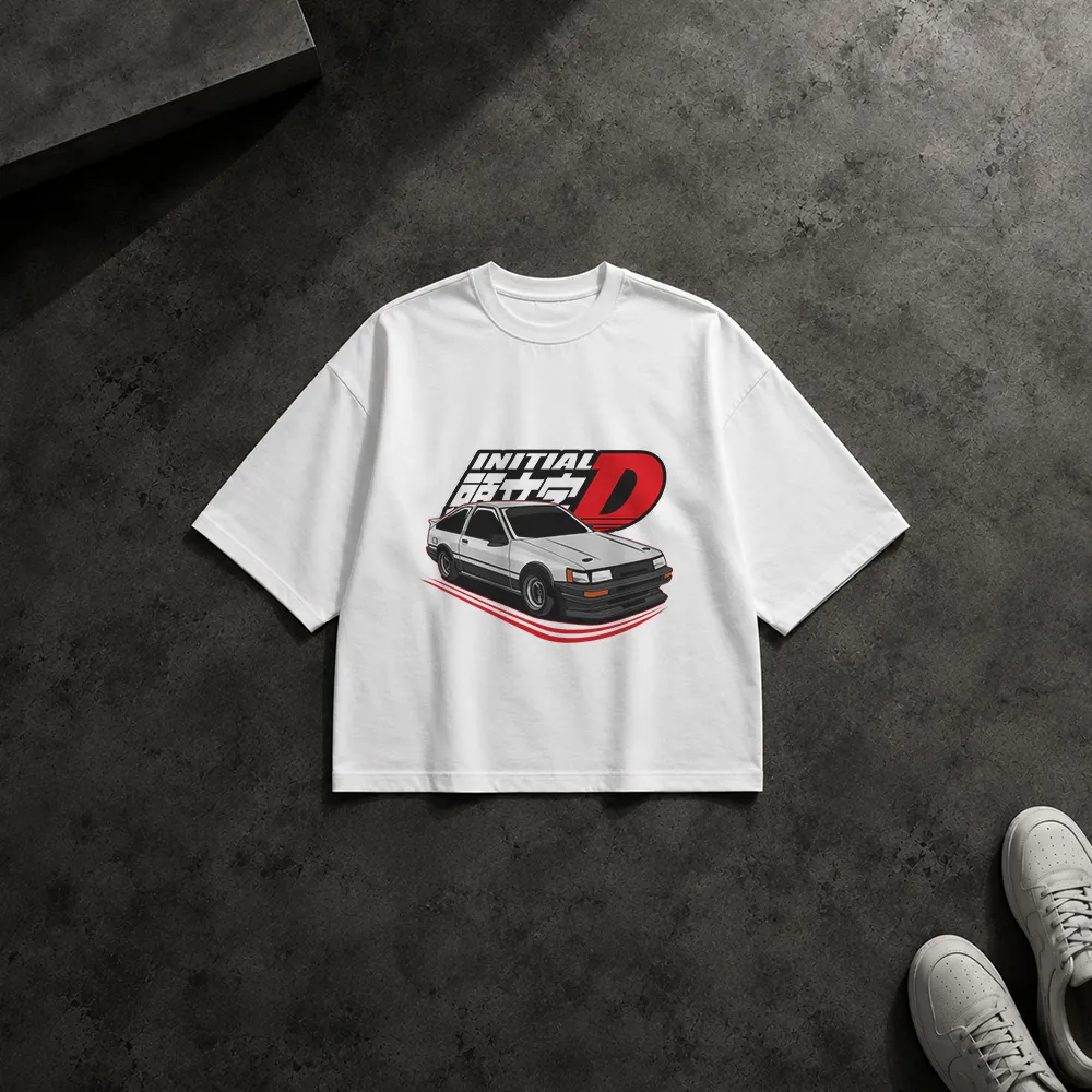 تیشرت باکسی ماشین طرح Initial D