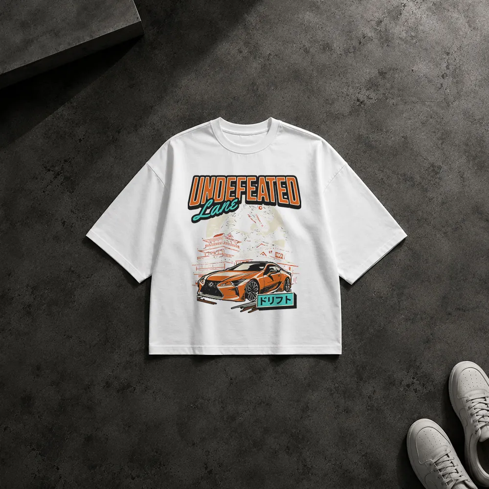 تیشرت باکسی ماشین دریفت طرح Undefeated Lane