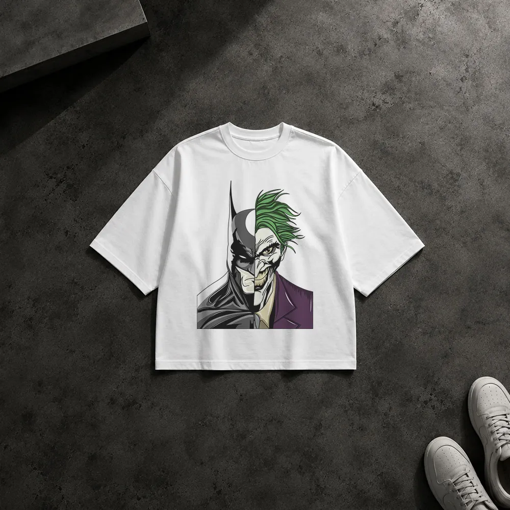 تیشرت باکسی بتمن طرح چهره دوگانه جوکر (Batman Joker)