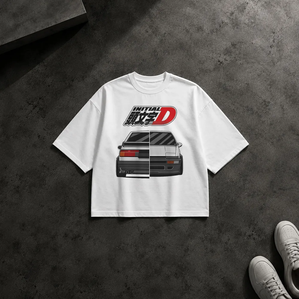 تیشرت باکسی ماشین ژاپنی طرح اینیشیال دی (Initial D)