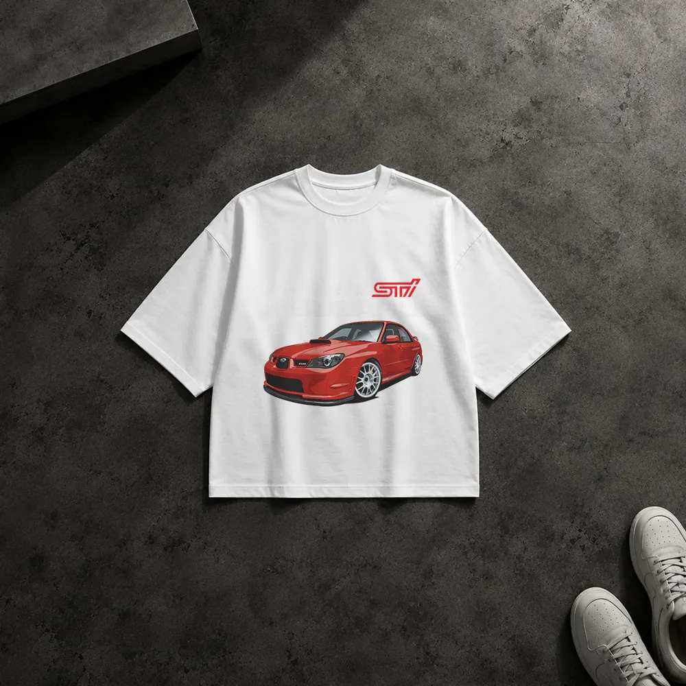 تیشرت باکسی سوبارو WRX STI قرمز