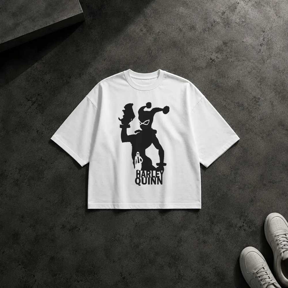 تیشرت باکسی دی‌سی طرح سیلوئت هارلی کویین (Harley Quinn)