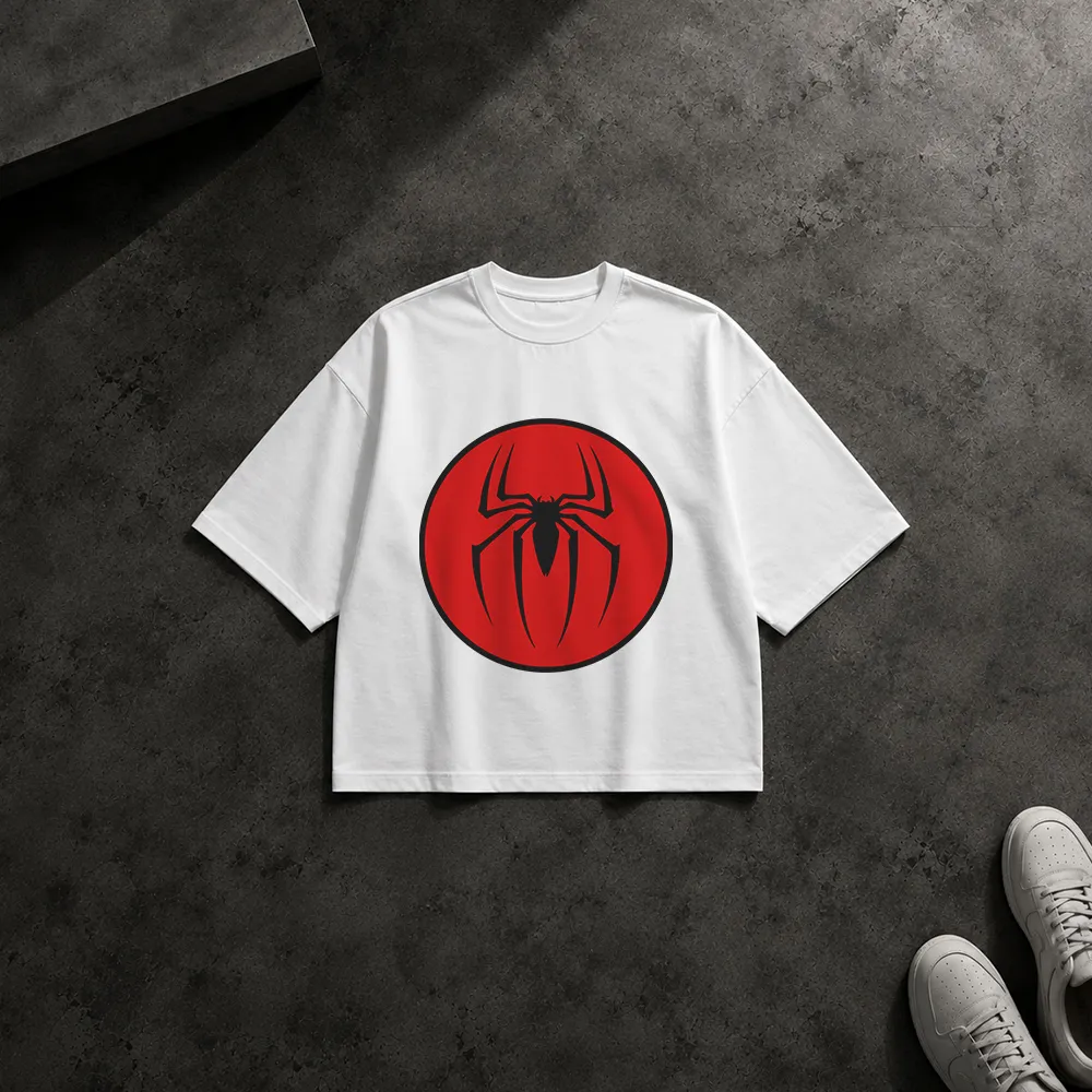 تیشرت باکسی مرد عنکبوتی طرح لوگو قرمز دایره (Spider-Man)