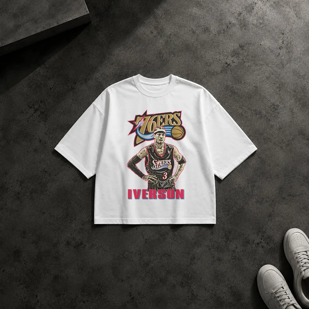 تیشرت باکسی بسکتبال طرح آلن آیورسن فیلادلفیا (Iverson)