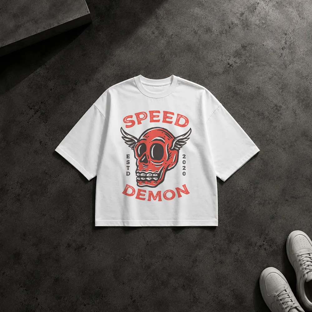 تیشرت باکسی جمجمه سرعت طرح Speed Demon