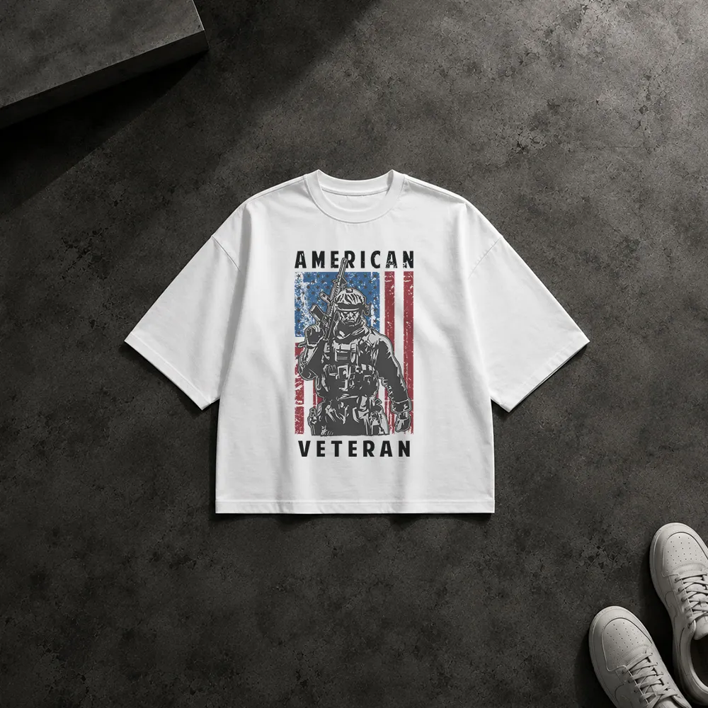تیشرت باکسی سرباز آمریکایی طرح American Veteran