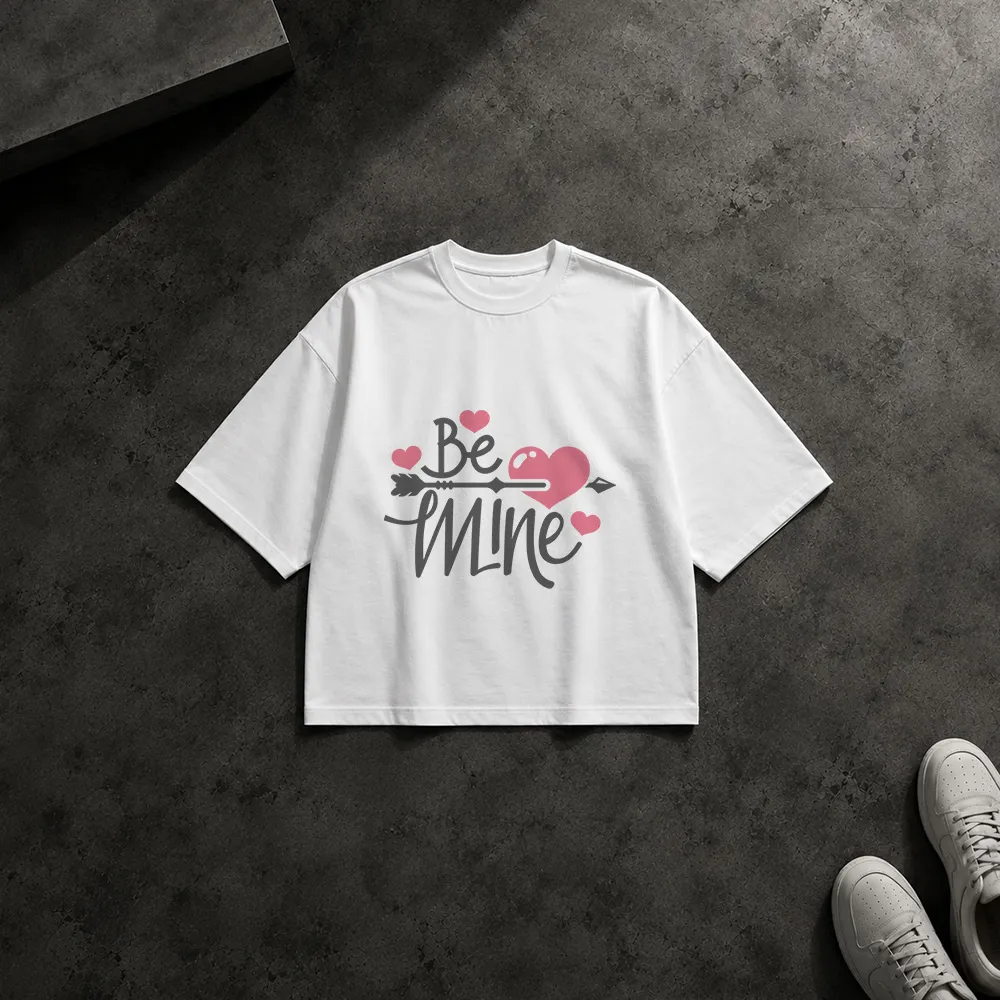 تیشرت باکسی عاشقانه تایپوگرافی Be Mine