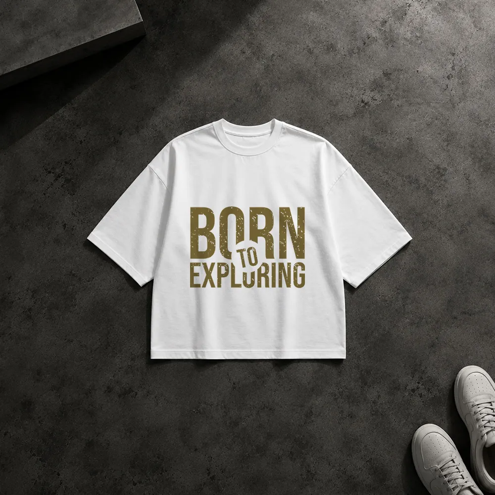 تیشرت باکسی ماجراجویی طرح Born to Exploring