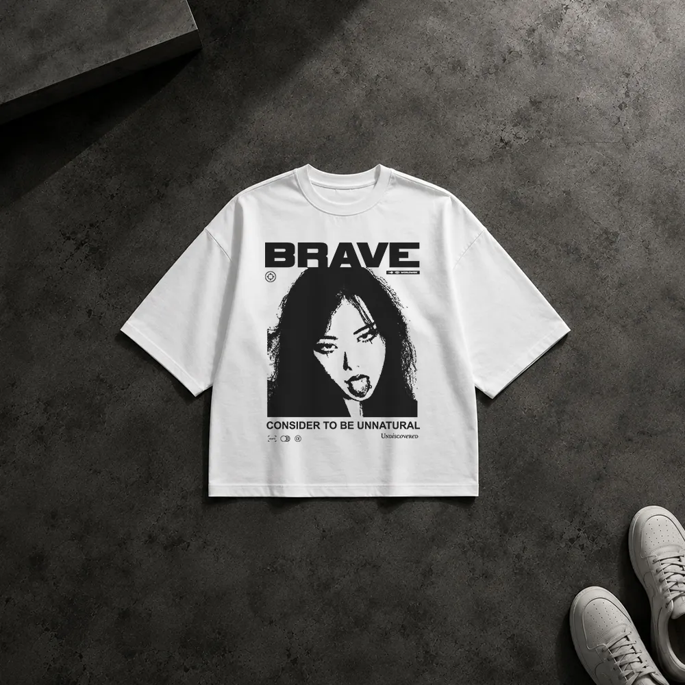 تیشرت باکسی طرح Brave پرتره زن
