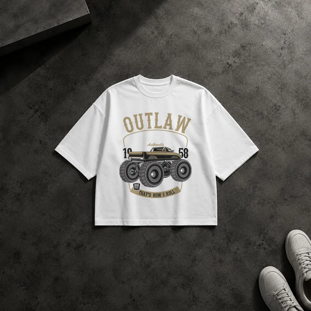 تیشرت باکسی ماشین آفرود طرح Outlaw وینتیج