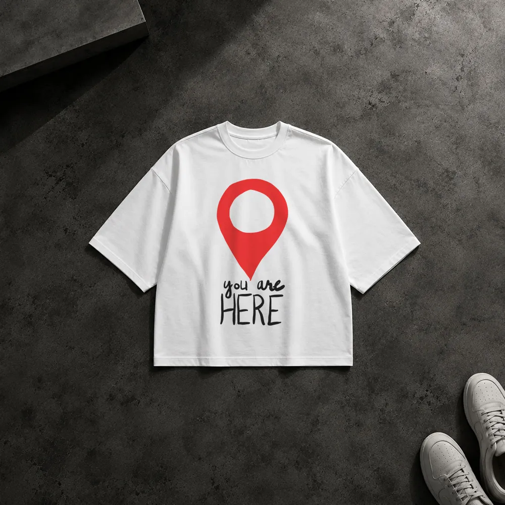 تیشرت باکسی لوکیشن طرح You Are Here مینیمال