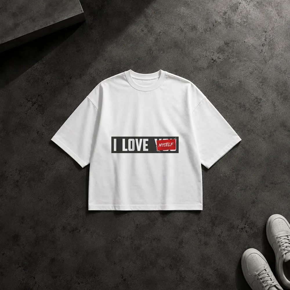 تیشرت باکسی خوددوستی طرح I Love Myself