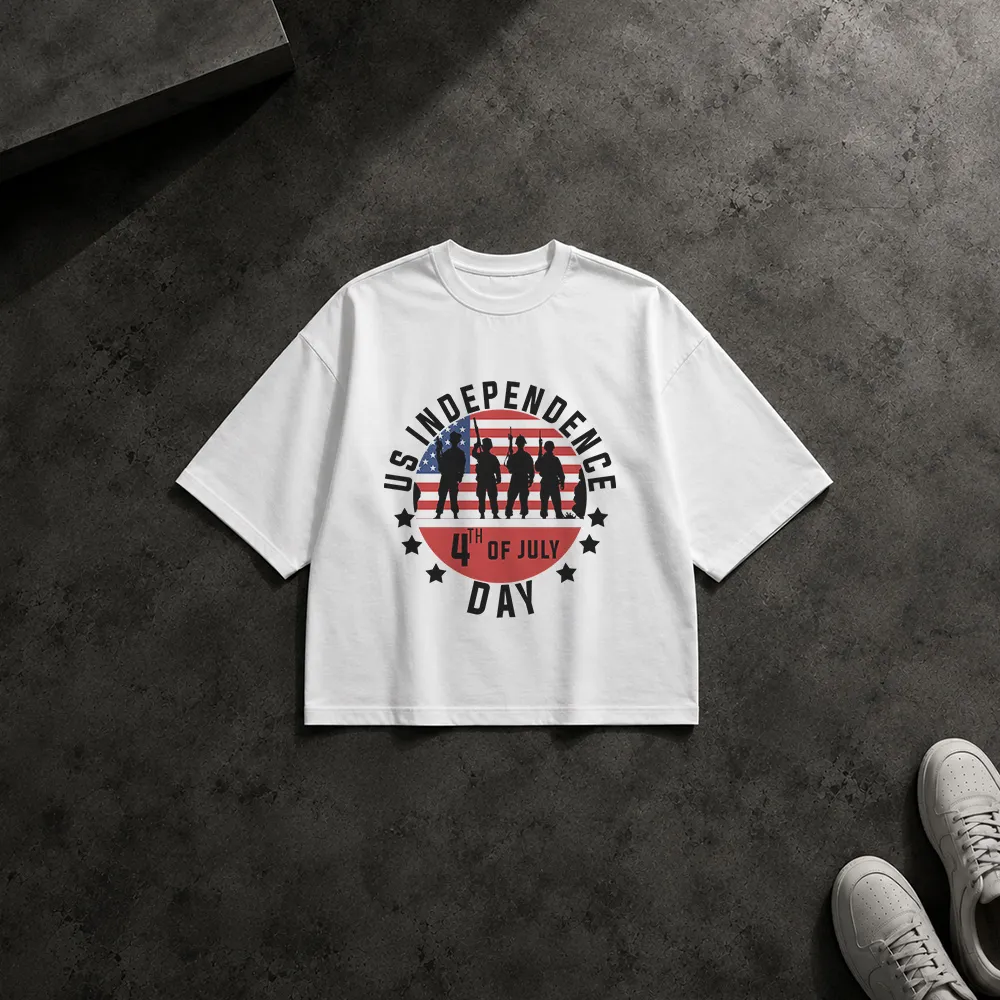 تیشرت باکسی روز استقلال آمریکا طرح چهارم جولای