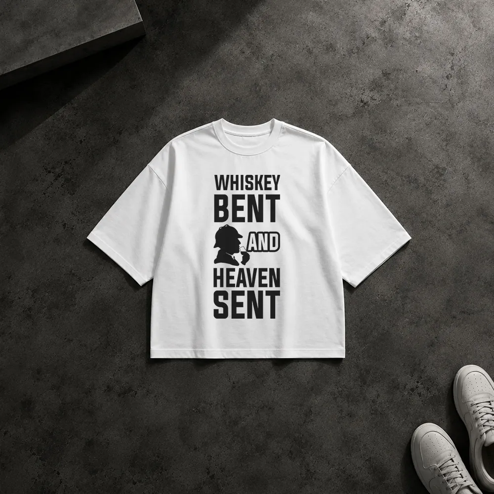 تیشرت باکسی نوشته Whiskey Bent and Heaven Sent