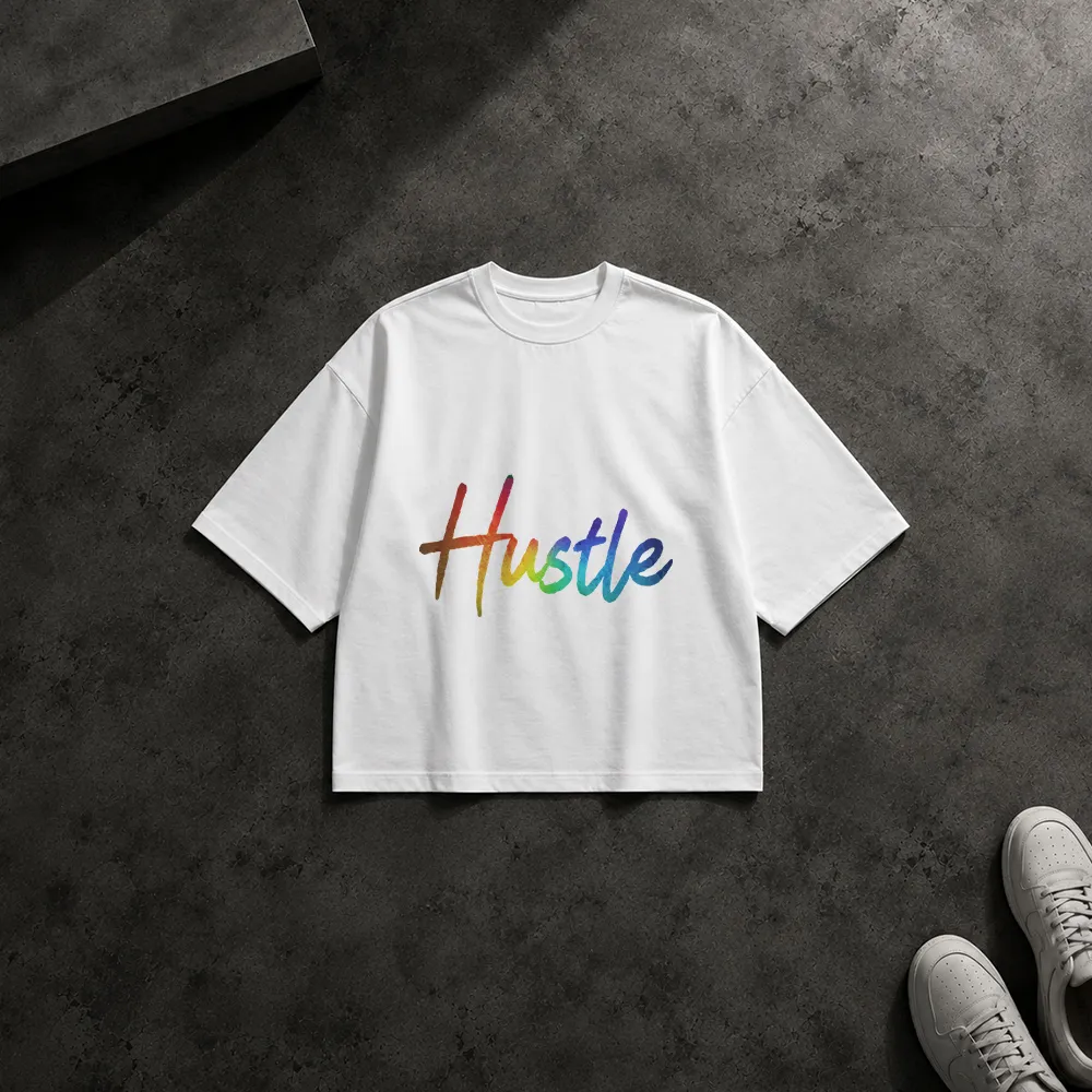 تیشرت باکسی نوشته Hustle رنگی