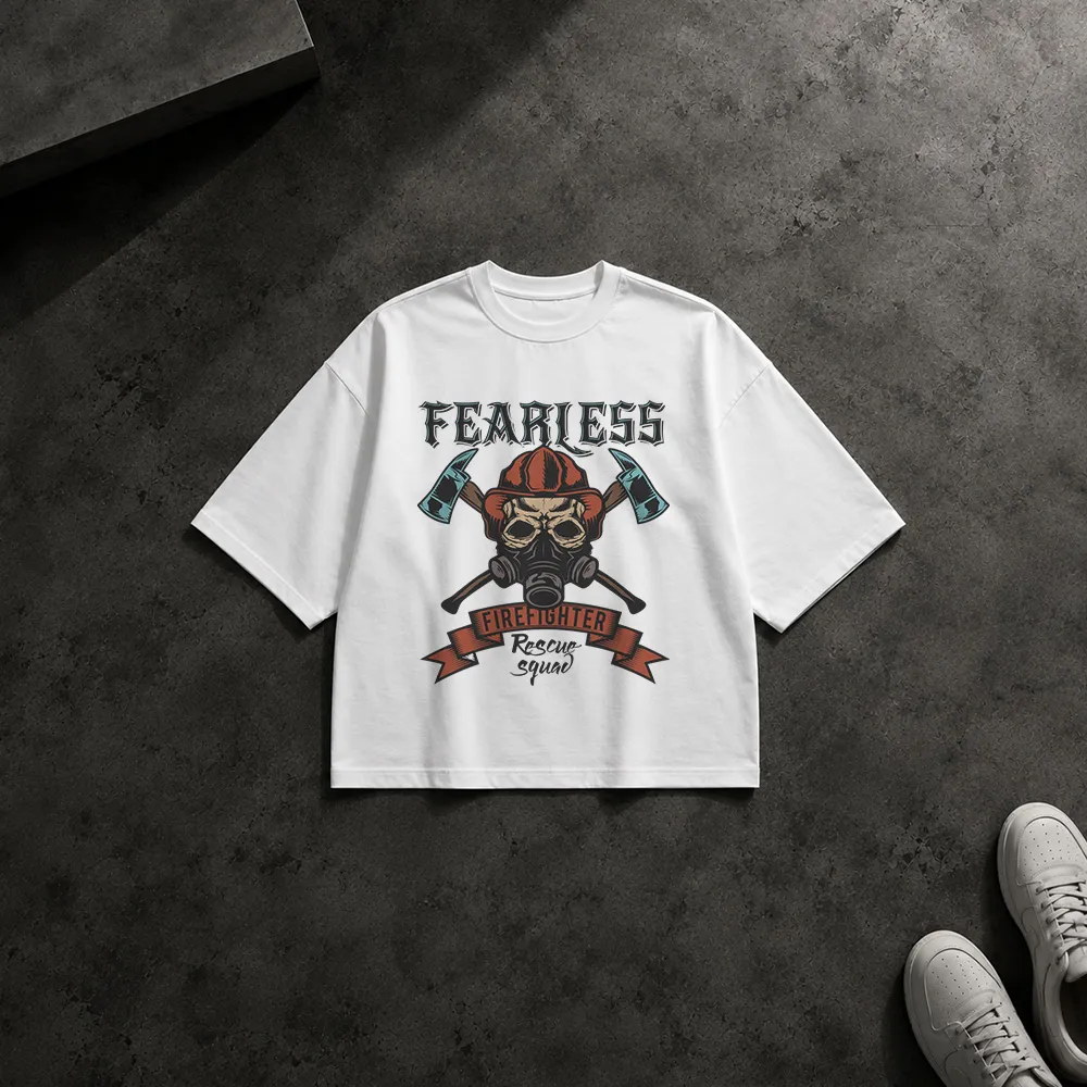 تیشرت باکسی آتش‌نشانی طرح Fearless Firefighter
