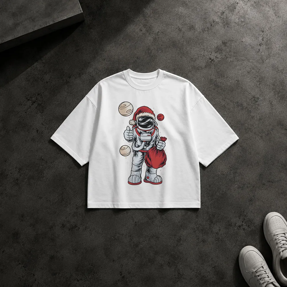تیشرت باکسی فضانورد کریسمسی طرح Santa Astronaut